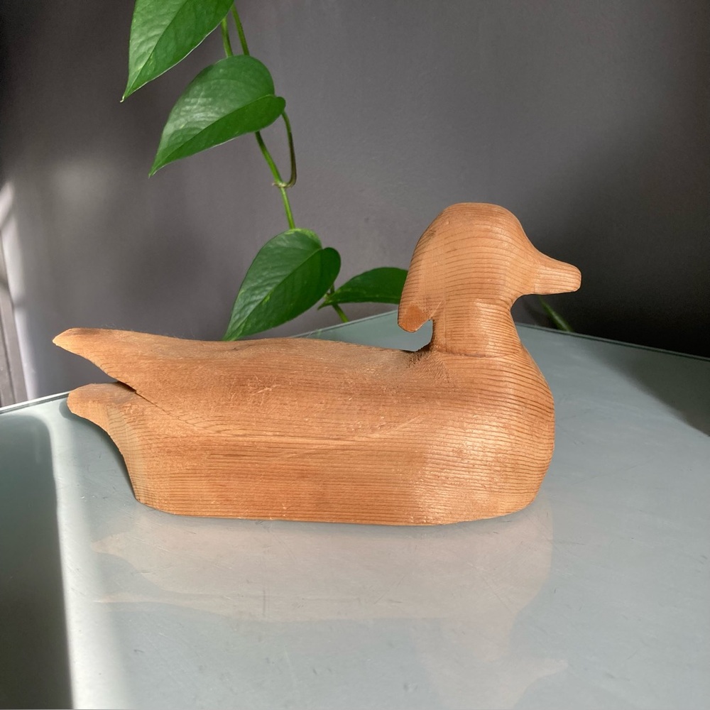 Handcrafted Carved Wooden Duck Decoy Figure